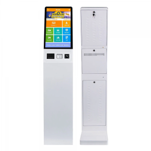 Self service ordering payment kiosk Interactive information touch screen kiosk with  21.5 inch screen QR Barcode scanner printer NFC RFID card reader