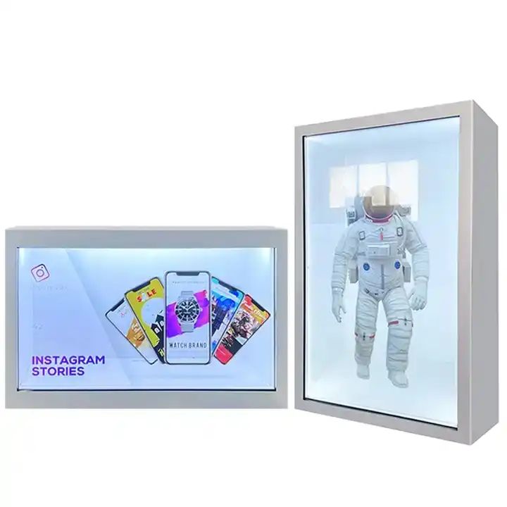 Wholesale China Smart Table Touch Screen Factories Pricelist –  21.5″ 32″ 43″ 49″ 55″ 65″ 75″ 86″ transparent lcd box showcase hologram 3d dis...