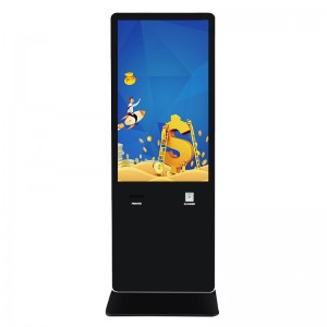 43″49″55″ 65″  Face Recognition Camera Microphone Touch Screen AI Digital Signage Kiosk with Printer QR Code Scanner