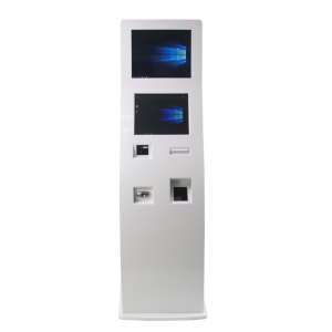 19 inch dual screen self-service payment kiosk with card reader password