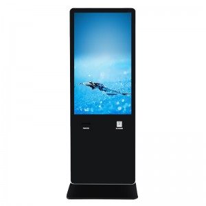 43″49″55″ 65″  Face Recognition Camera Microphone Touch Screen AI Digital Signage Kiosk with Printer QR Code Scanner