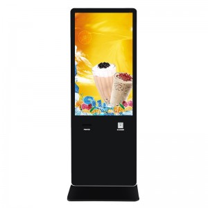 43″49″55″ 65″  Face Recognition Camera Microphone Touch Screen AI Digital Signage Kiosk with Printer QR Code Scanner