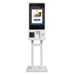 43 Inch Customized Self Service Order Payment Touch Screen Kiosk Self Pay Machine Bill Payment Kiosk with Barcode Scanner Printer  for Chain Store / Restaurant